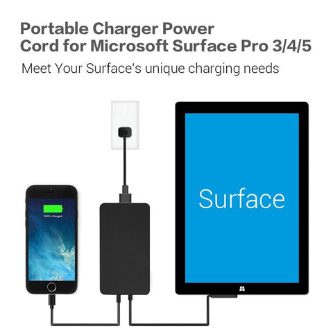 15V 4A Power Charger Adapter for Microsoft Pro 5/4/3, Surface Book 2017/1706/1800/1735/1736