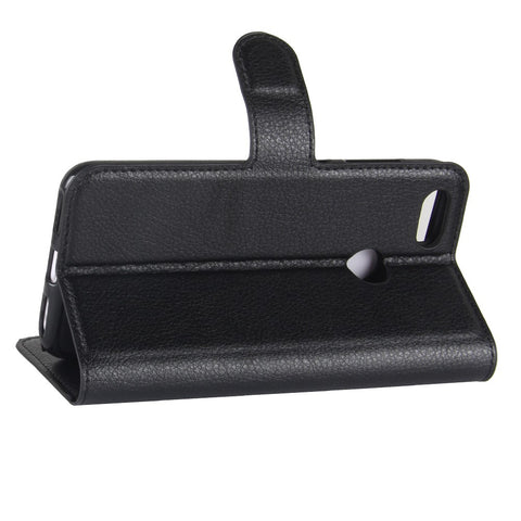 Litchi Texture Leather Wallet Stand Phone Accessory Casing for Huawei P9 Lite mini / Y6 Pro (2017) / Enjoy 7