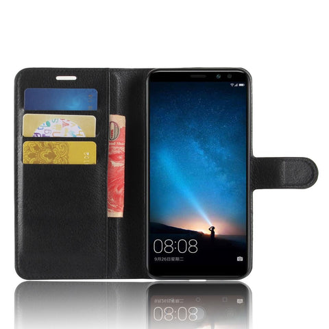 Litchi Skin Wallet Leather Stand Case for Huawei Mate 10 Lite / nova 2i / Maimang 6