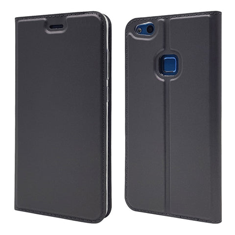 Auto-absorbed Magnetic Leather Stand Flip Cover for Huawei P10 Lite