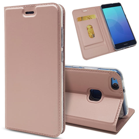Auto-absorbed Magnetic Leather Stand Flip Cover for Huawei P10 Lite