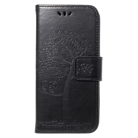 Imprint Tree Owl Leather Protective Case Cover for Huawei P9 lite mini / Y6 Pro (2017) / Enjoy 7