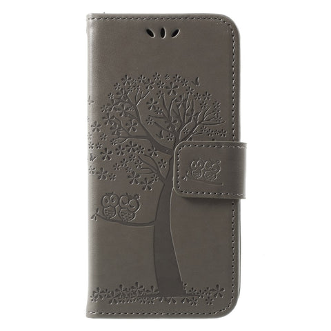 Imprint Tree Owl Leather Protective Case Cover for Huawei P9 lite mini / Y6 Pro (2017) / Enjoy 7