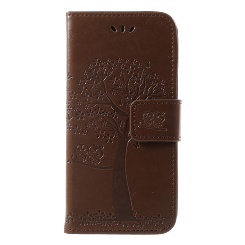Imprint Tree Owl Leather Protective Case Cover for Huawei P9 lite mini / Y6 Pro (2017) / Enjoy 7