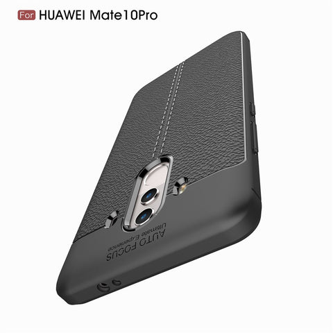 Litchi Grain Soft TPU Back Cover for Huawei Mate 10 Pro