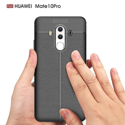 Litchi Grain Soft TPU Back Cover for Huawei Mate 10 Pro