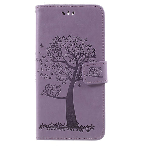 Imprint Tree Owls PU Leather Wallet Case for Huawei Mate 10 Lite / nova 2i / Maimang 6 / Honor 9i (India)