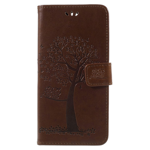 Imprint Tree Owls PU Leather Wallet Case for Huawei Mate 10 Lite / nova 2i / Maimang 6 / Honor 9i (India)