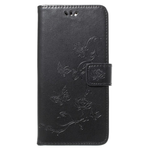 Imprint Butterfly Flowers Leather Wallet Case Shell for Huawei Mate 10 Lite / nova 2i / Maimang 6 / Honor 9i (India)