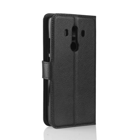 Litchi Skin PU Leather Wallet Stand Cell Phone Cover for Huawei Mate 10 Pro / Mate 10 Pro Porsche Design