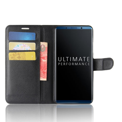 Litchi Skin PU Leather Wallet Stand Cell Phone Cover for Huawei Mate 10 Pro / Mate 10 Pro Porsche Design
