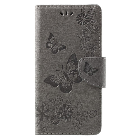 Imprinted Butterfly Flowers Magnetic Leather Stand Case for Huawei Mate 10 Lite / nova 2i / Maimang 6 / Honor 9i (India)