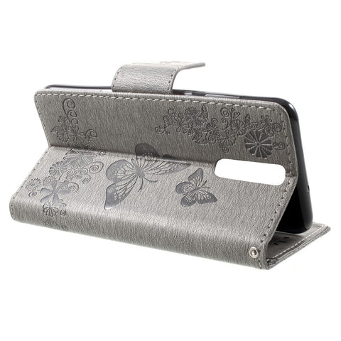 Imprinted Butterfly Flowers Magnetic Leather Stand Case for Huawei Mate 10 Lite / nova 2i / Maimang 6 / Honor 9i (India)