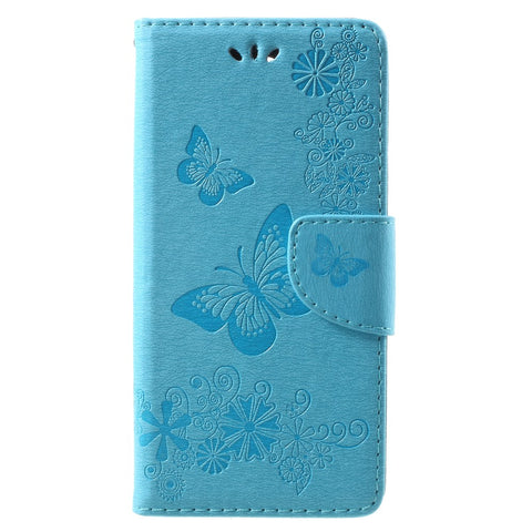 Imprinted Butterfly Flowers Magnetic Leather Stand Case for Huawei Mate 10 Lite / nova 2i / Maimang 6 / Honor 9i (India)