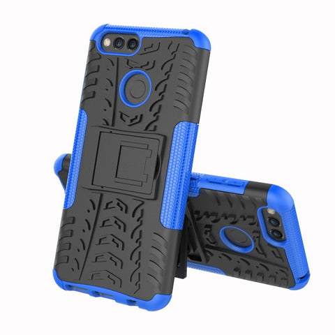 Tyre Pattern 2-in-1 PC + TPU Hybrid Back Cover with Kickstand for Huawei Honor 7X