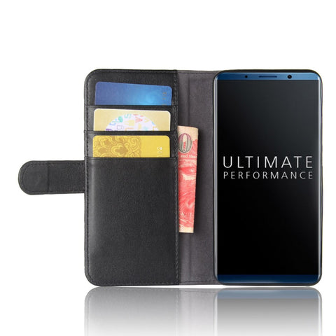 Genuine Split Leather Magnetic Cover Case with Card Slots for Mate 10 Pro