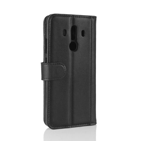 Genuine Split Leather Magnetic Cover Case with Card Slots for Mate 10 Pro