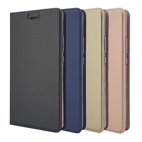 Magnetic Attraction Card Holder Leather Phone Shell for Huawei P9 Lite / G9 Lite