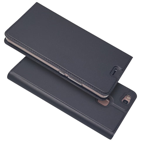 Magnetic Attraction Card Holder Leather Phone Shell for Huawei P9 Lite / G9 Lite