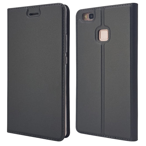Magnetic Attraction Card Holder Leather Phone Shell for Huawei P9 Lite / G9 Lite