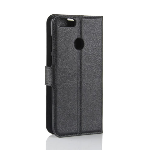 Litchi Grain Leather Wallet Stand Folio Protective Shell for Huawei P Smart / Enjoy 7S