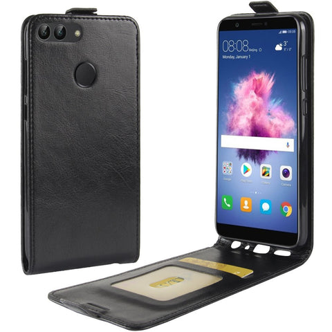 Crazy Horse Texture  Card Holder Vertical Flip Leather Mobile Case for Huawei P Smart / Enjoy 7S