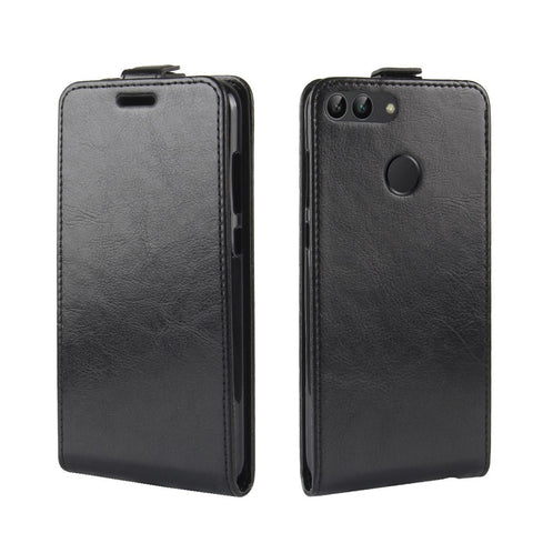 Crazy Horse Texture  Card Holder Vertical Flip Leather Mobile Case for Huawei P Smart / Enjoy 7S