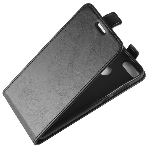 Crazy Horse Texture  Card Holder Vertical Flip Leather Mobile Case for Huawei P Smart / Enjoy 7S