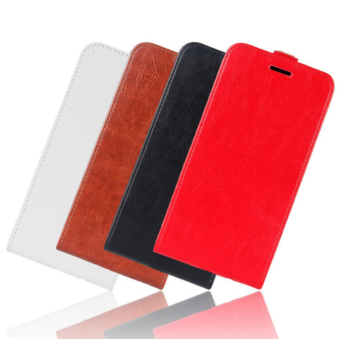 Crazy Horse Texture  Card Holder Vertical Flip Leather Mobile Case for Huawei P Smart / Enjoy 7S
