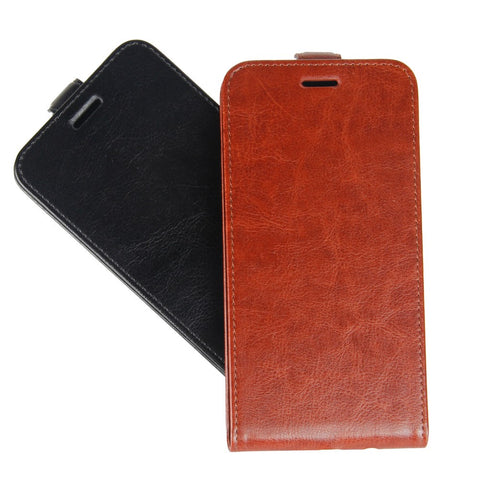 Crazy Horse Texture  Card Holder Vertical Flip Leather Mobile Case for Huawei P Smart / Enjoy 7S