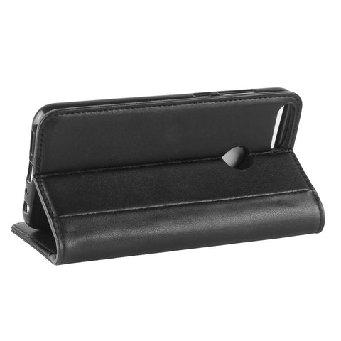 For Huawei P Smart / Enjoy 7S Phone Cases Genuine Split Leather Wallet Mobile Cover Stand