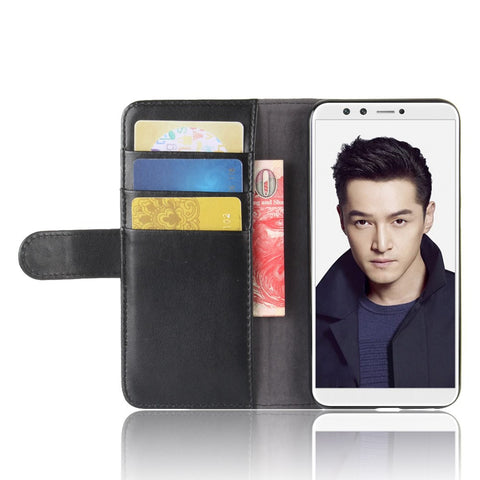 For Huawei Honor 9 Lite / Honor 9 Youth Edition Phone Cases Genuine Split Leather Wallet Mobile Cover Stand