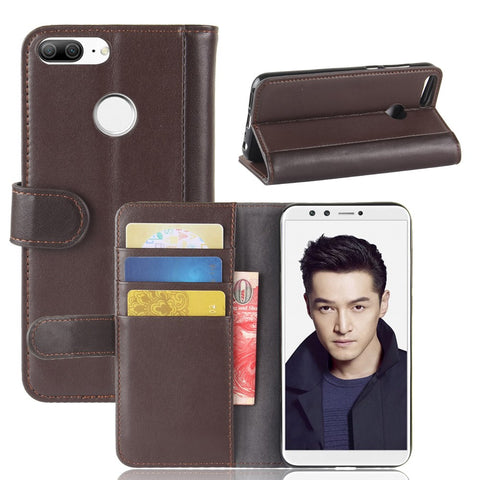 For Huawei Honor 9 Lite / Honor 9 Youth Edition Phone Cases Genuine Split Leather Wallet Mobile Cover Stand