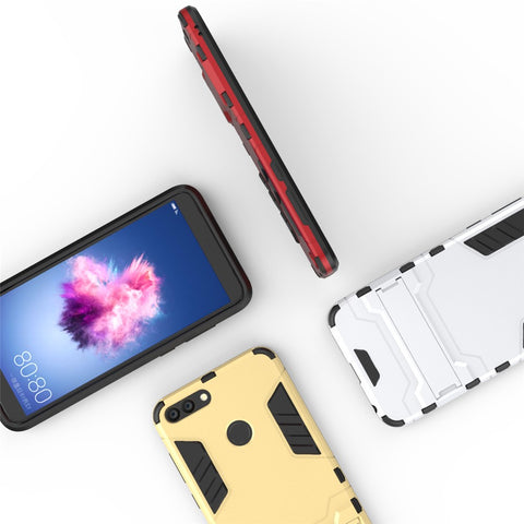 Cool Guard Plastic TPU Protective Mobile Phone Shell with Kickstand for Huawei P Smart / Enjoy 7S