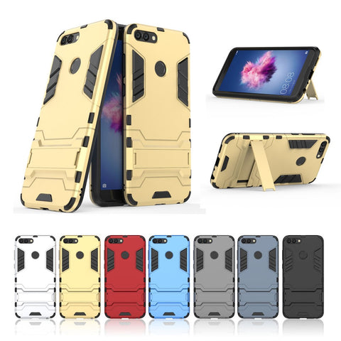 Cool Guard Plastic TPU Protective Mobile Phone Shell with Kickstand for Huawei P Smart / Enjoy 7S