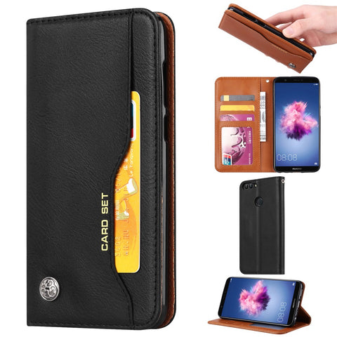 PU Leather Wallet Stand Accessory Case for Huawei P Smart / Enjoy 7S