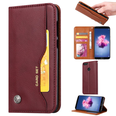 PU Leather Wallet Stand Accessory Case for Huawei P Smart / Enjoy 7S
