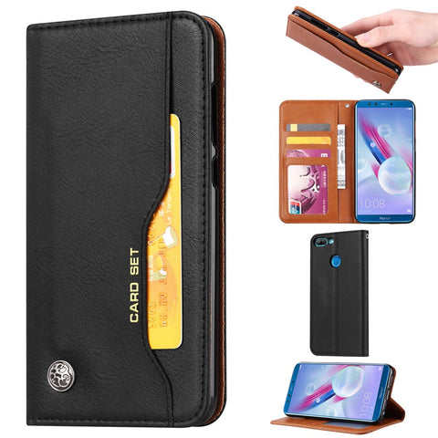 Auto-absorbed Leather Wallet Stand Shell for Huawei Honor 9 Lite / Honor 9 Youth Edition
