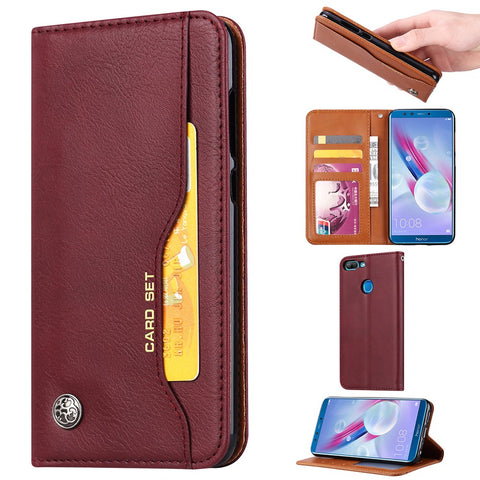 Auto-absorbed Leather Wallet Stand Shell for Huawei Honor 9 Lite / Honor 9 Youth Edition