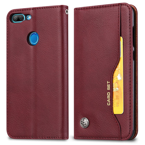 Auto-absorbed Leather Wallet Stand Shell for Huawei Honor 9 Lite / Honor 9 Youth Edition