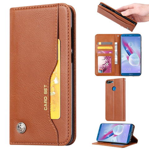 Auto-absorbed Leather Wallet Stand Shell for Huawei Honor 9 Lite / Honor 9 Youth Edition