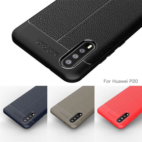 Litchi Grain Soft TPU Back Casing for Huawei P20