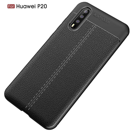 Litchi Grain Soft TPU Back Casing for Huawei P20