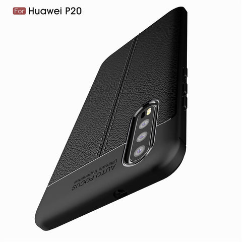 Litchi Grain Soft TPU Back Casing for Huawei P20