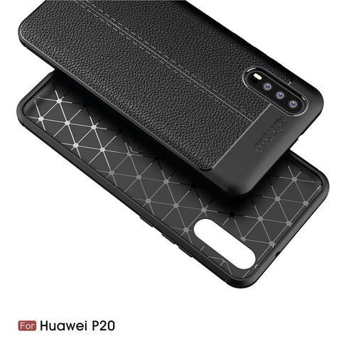 Litchi Grain Soft TPU Back Casing for Huawei P20