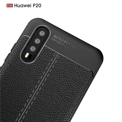 Litchi Grain Soft TPU Back Casing for Huawei P20