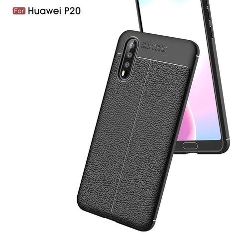 Litchi Grain Soft TPU Back Casing for Huawei P20