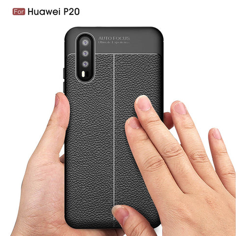 Litchi Grain Soft TPU Back Casing for Huawei P20