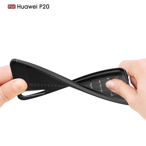 Litchi Grain Soft TPU Back Casing for Huawei P20