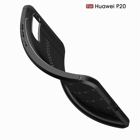 Litchi Grain Soft TPU Back Casing for Huawei P20